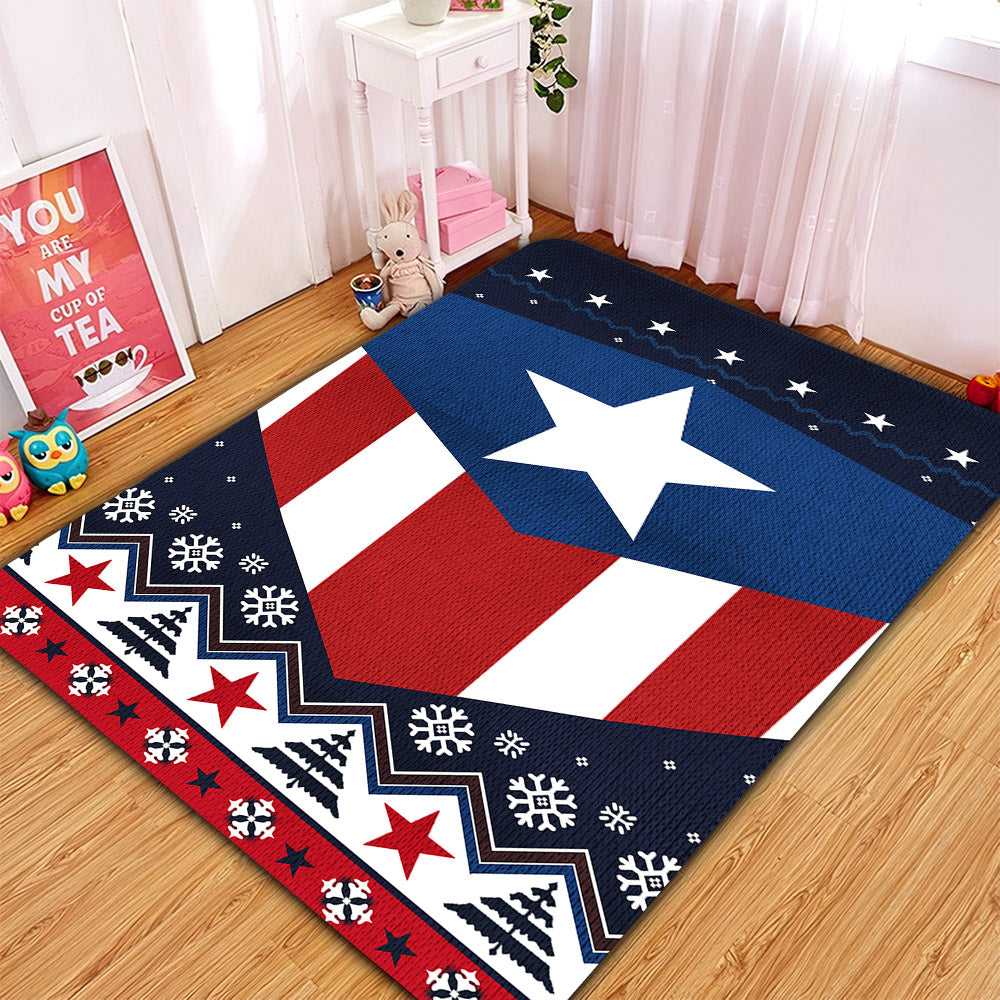 Captain America Rug for Christmas Home Room Decor Carpet