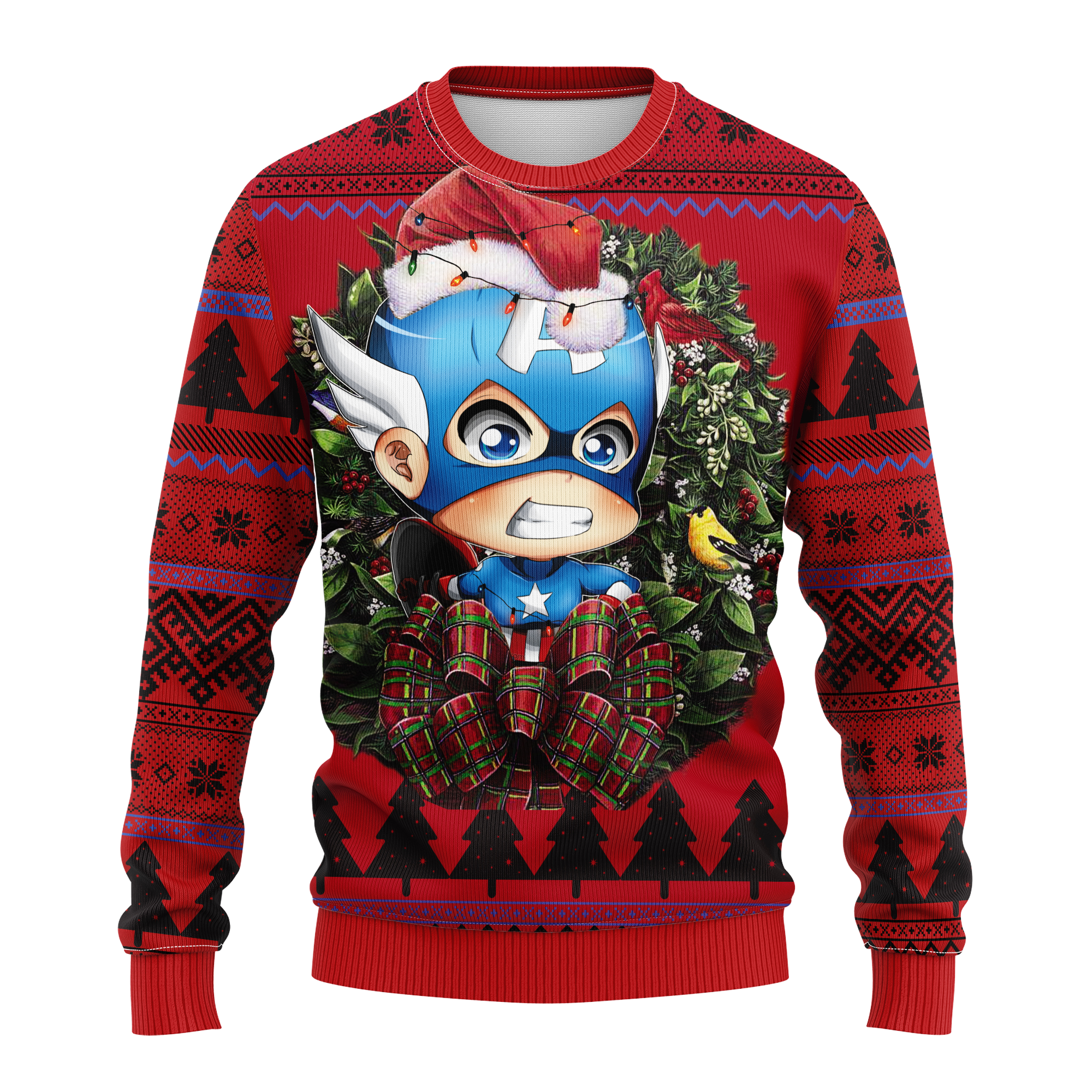 Cute Captain America Ugly Christmas Sweater Thanksgiving Gift