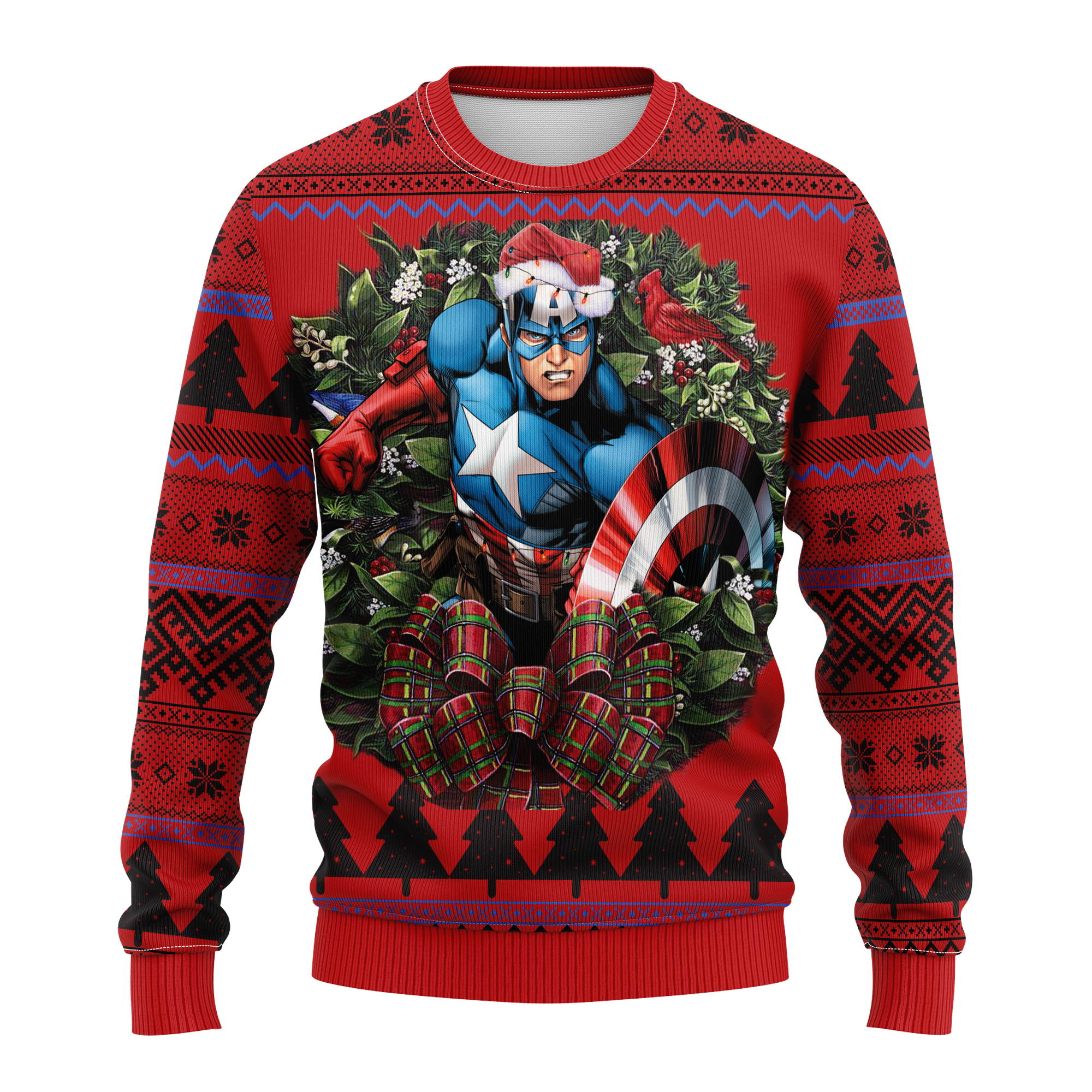 Captain America Ugly Christmas Sweater for Thanksgiving Gift