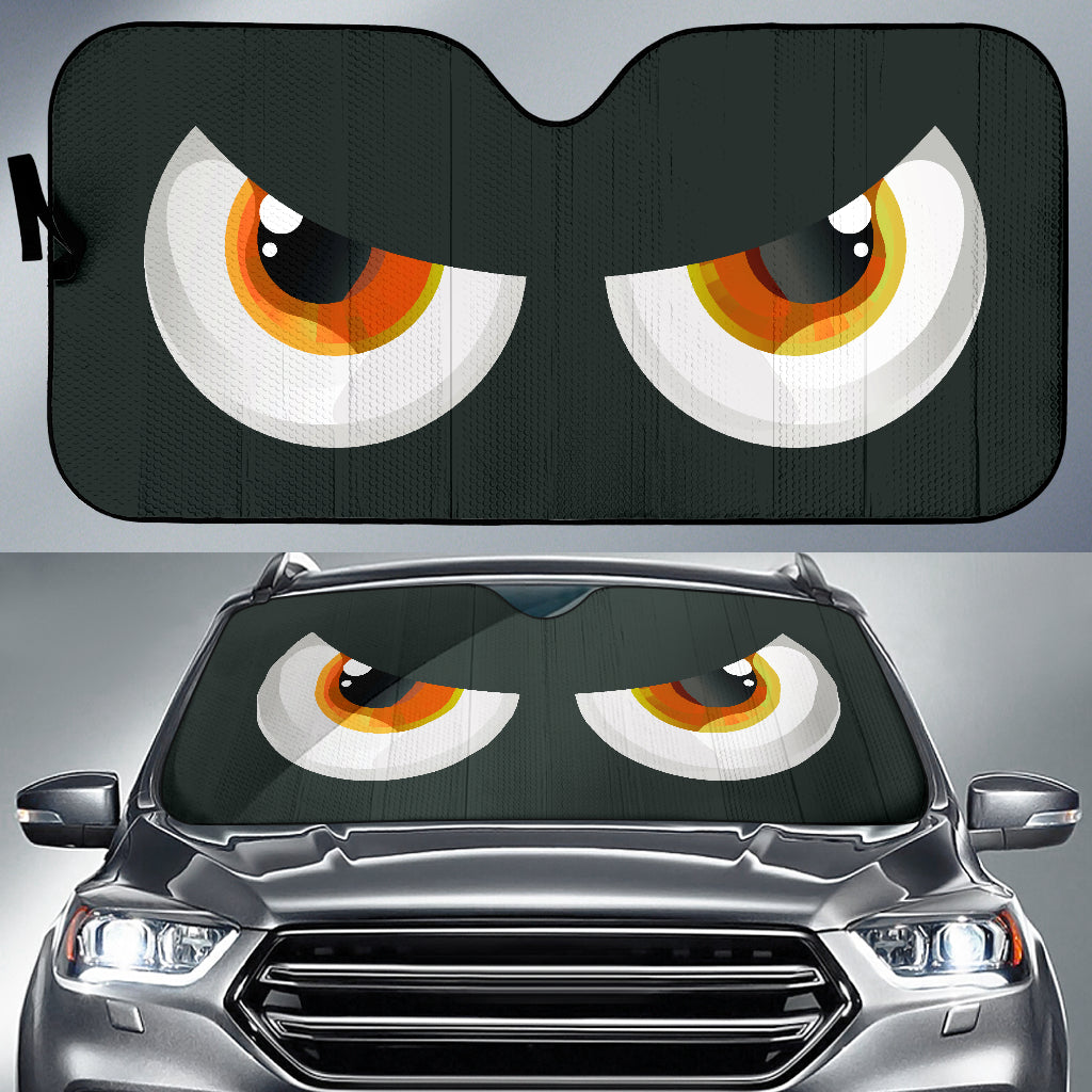 Funny Yellow Cartoon Eyes Car Sun Shades Windshield Accessories