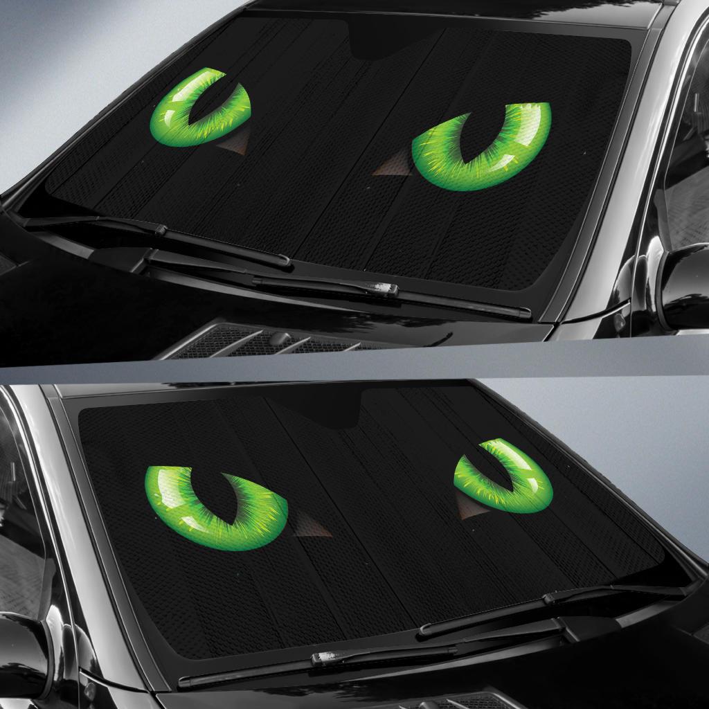 Green Eyes Cat Auto Sun Shades for Windshield Accessories Gift