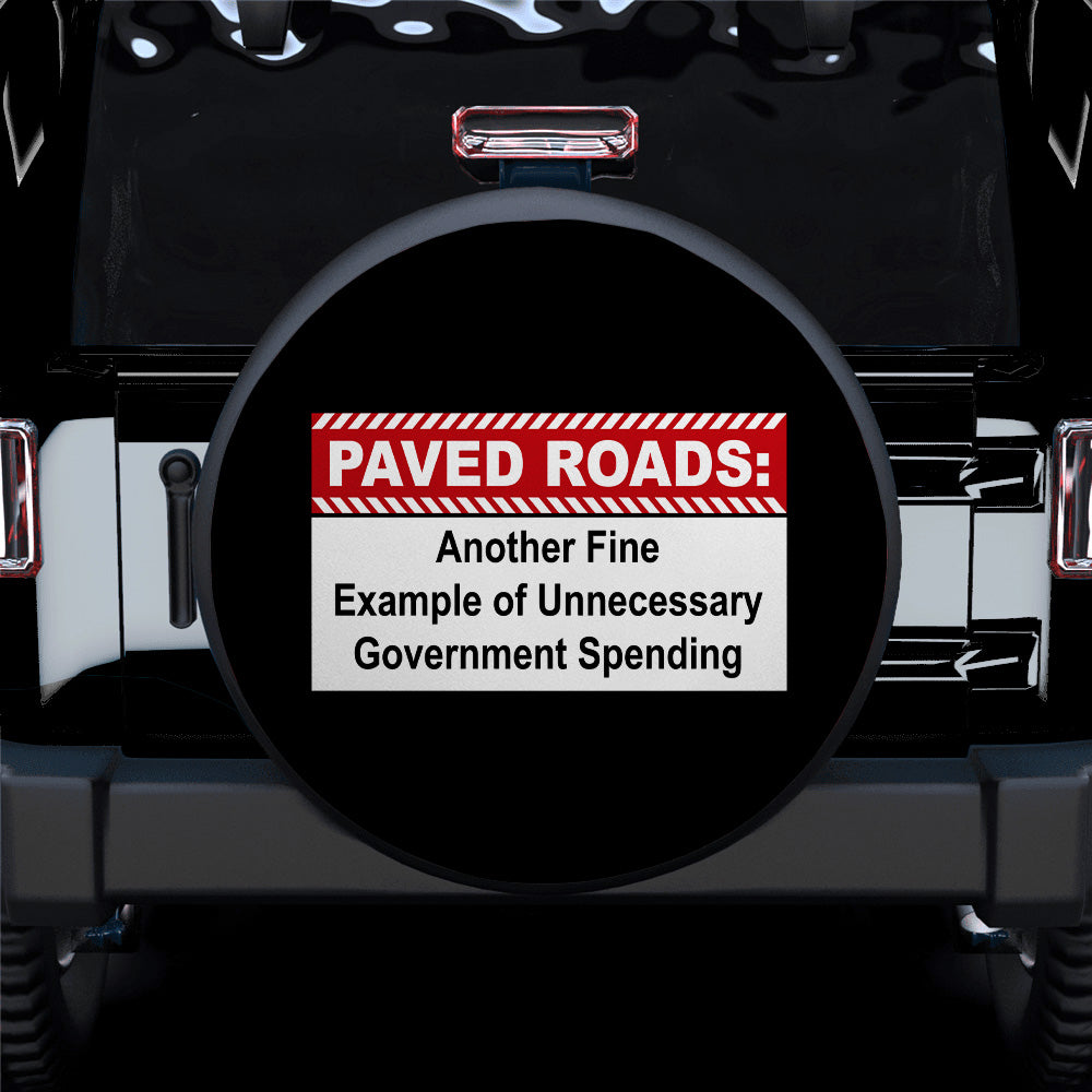 Funny Caution Paved Roads Jeep Spare Tire Covers for Campers