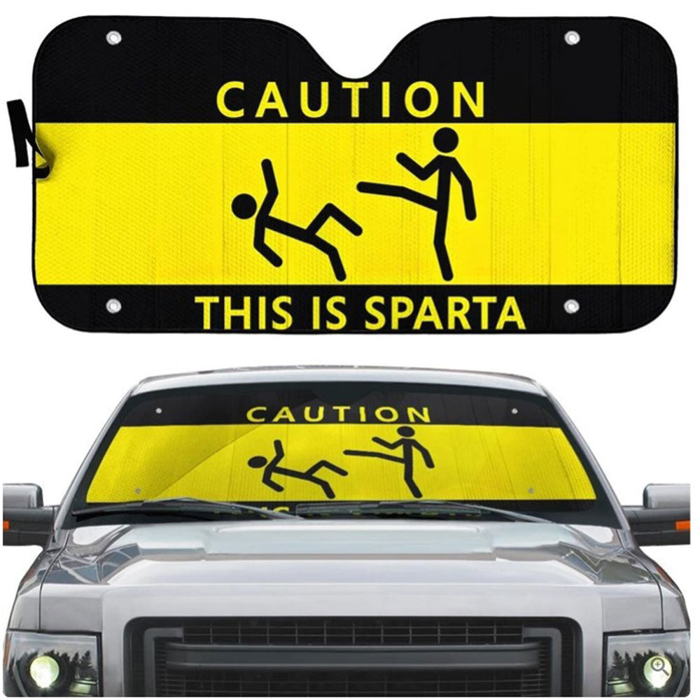 Sparta Caution Sun Shades for Car Windshield Accessories Gift
