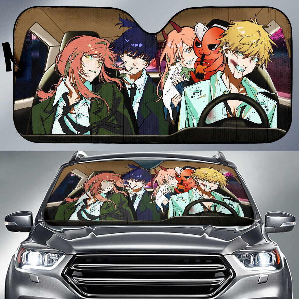 Chainsaw Man Denji Pochita Makima Aki Power Auto Sunshades