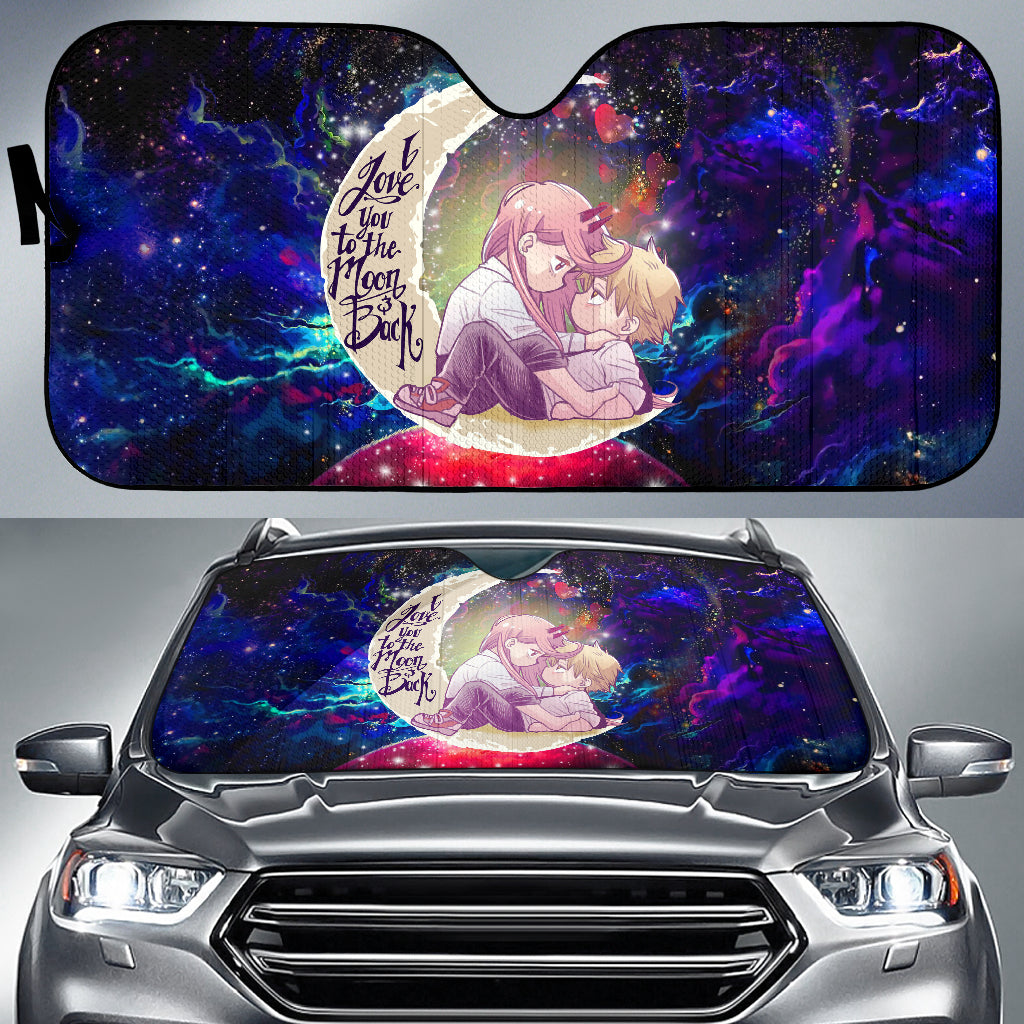 Chainsaw Man Denji Power to the Moon Galaxy Car Auto Sunshades