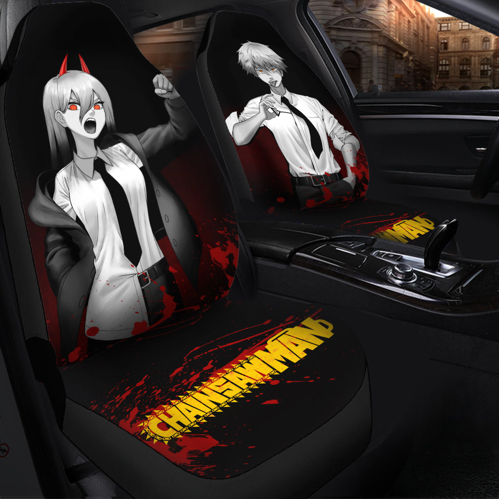Chainsaw Man Denji Power Custom Car Seat Covers Protectors Decor