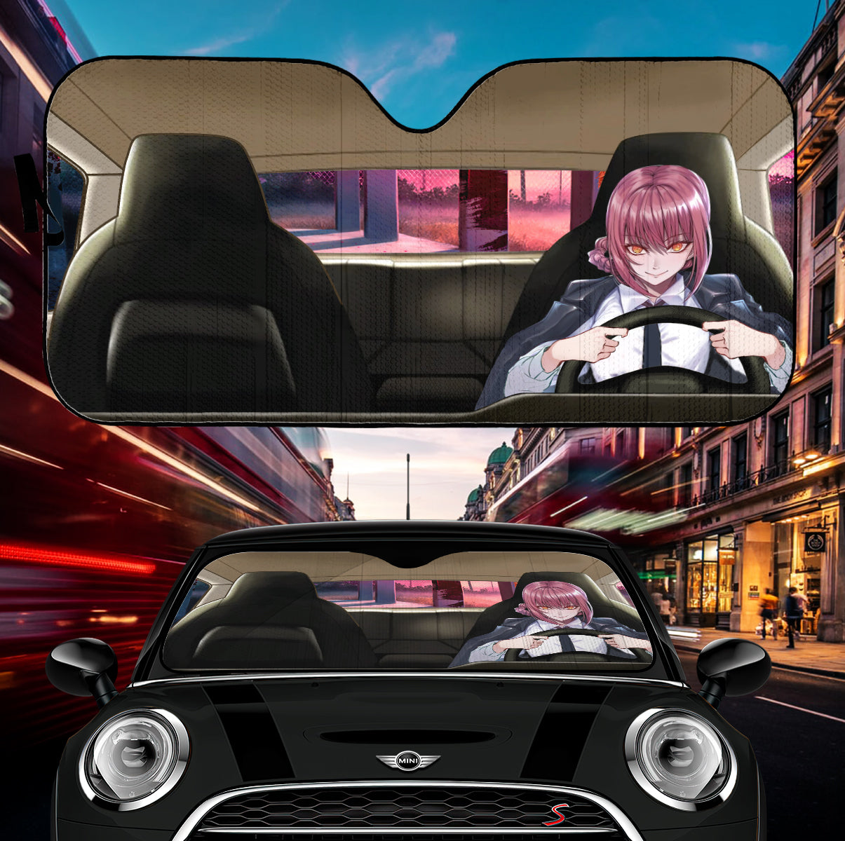 Chainsaw Man Makima Car Sunshades for Auto Protection and Style