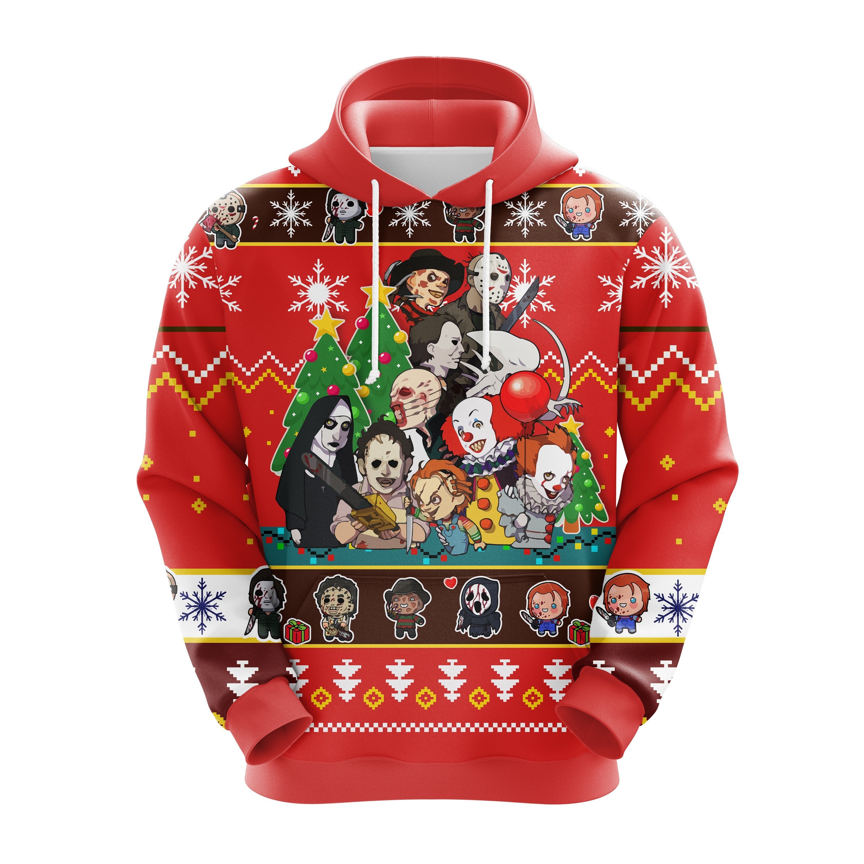 Cute Chibi Horror Christmas Hoodie for Thanksgiving Gift Idea