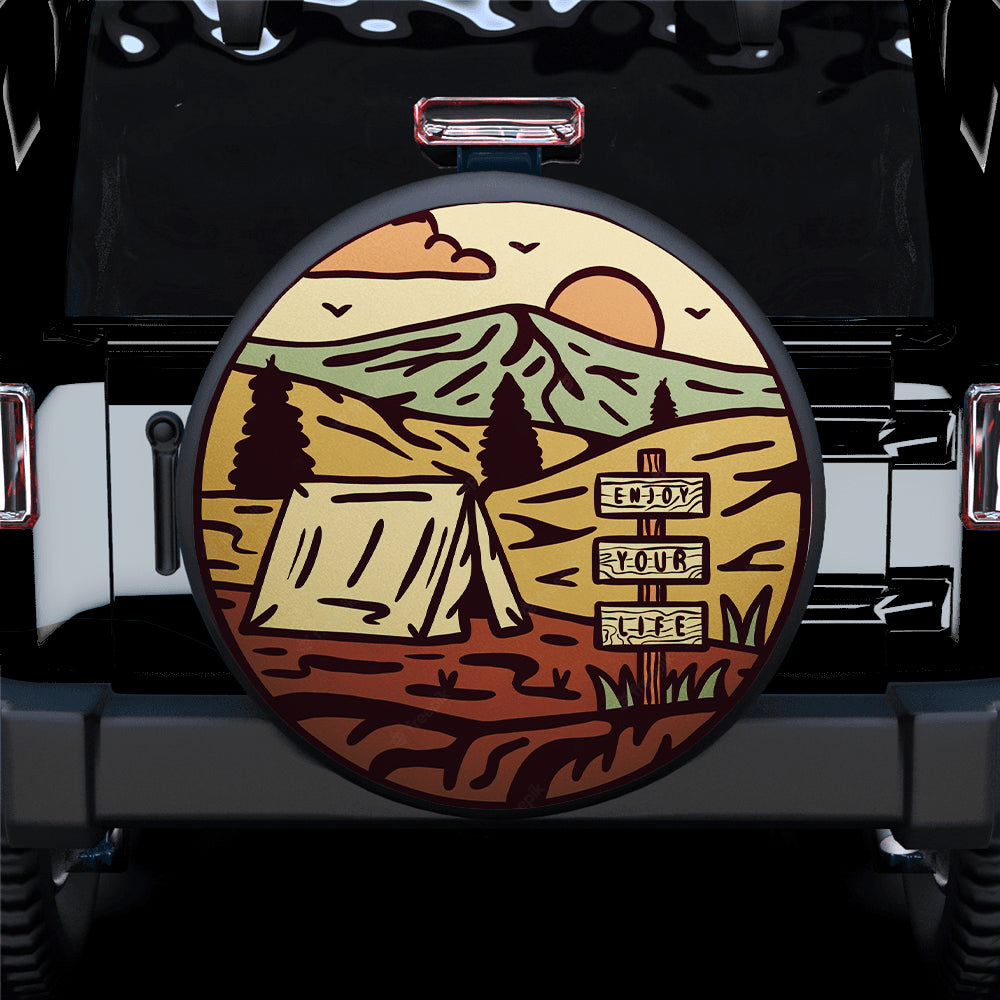 Chill Enjoy Your Life Jeep Spare Tire Cover Gift for Campers