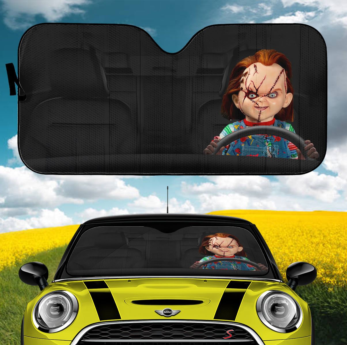 Chucky Horror Movie Car Sunshades for Auto Protection and Style
