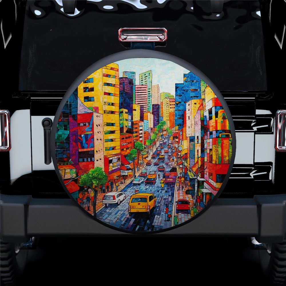 City Colour Art Jeep Spare Tire Covers for Campers and Adventurers