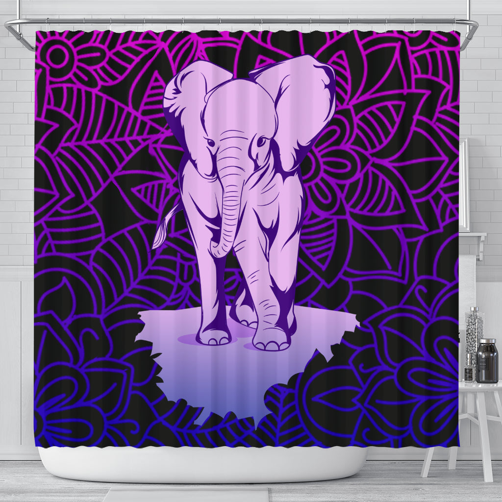 Colorful Elephant Design Bathroom Shower Curtain Color