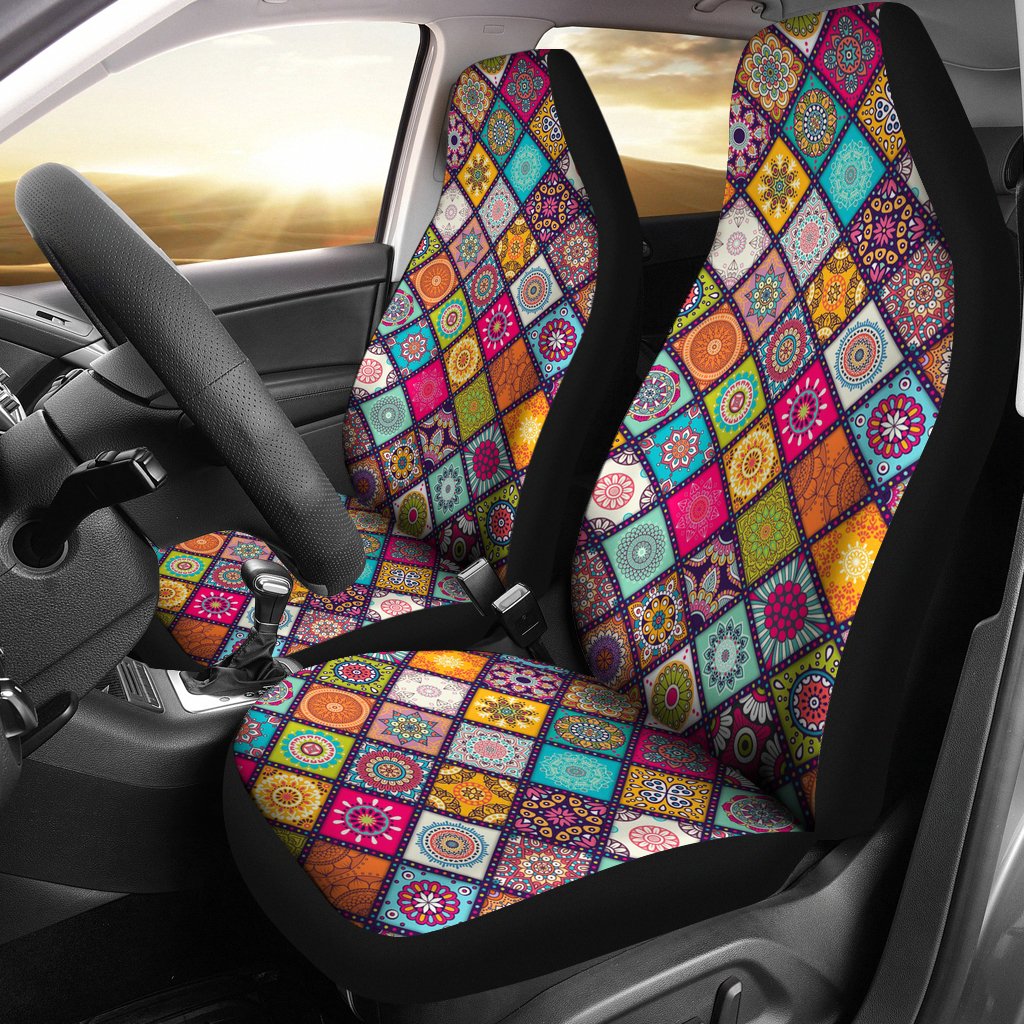 Colorful Vintage Mandala Bohemian Premium Custom Car Seat Covers