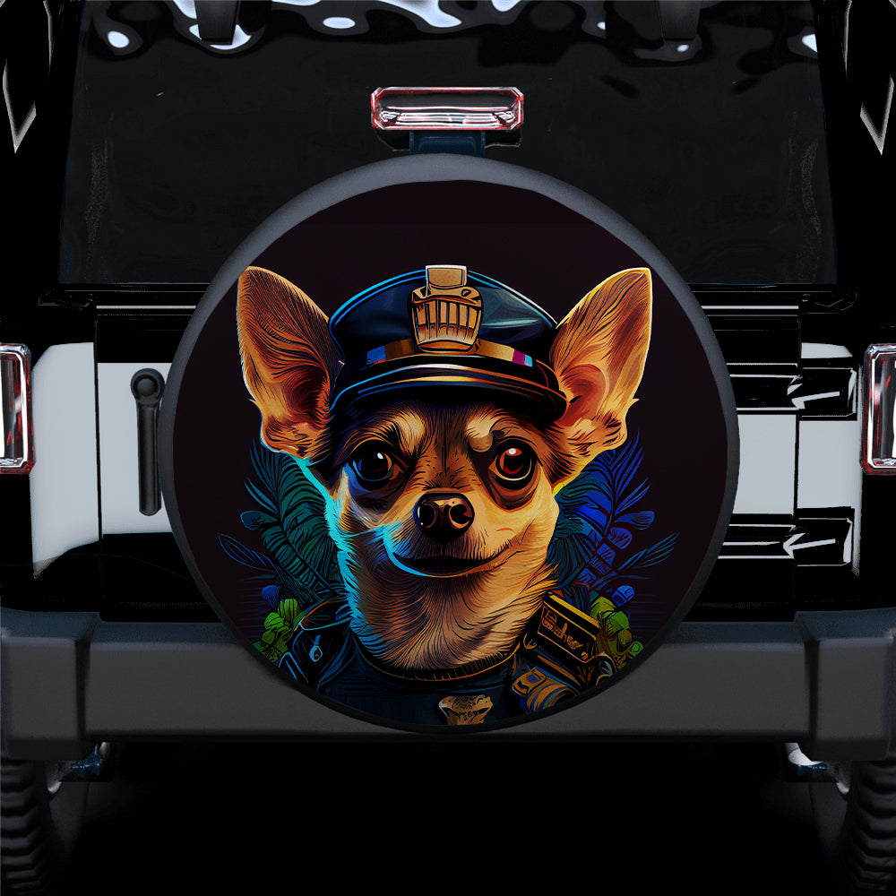 Colorful Chihuahua Dog Portrait Jeep Tire Cover Gift for Campers