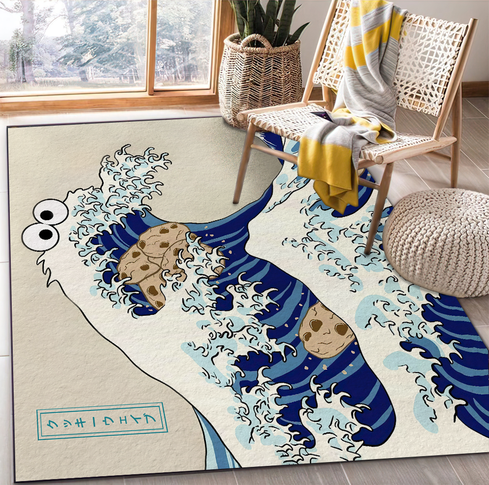 Great Wave Design Cookie Rug for Home Room Decor Cookie - AnimeBape