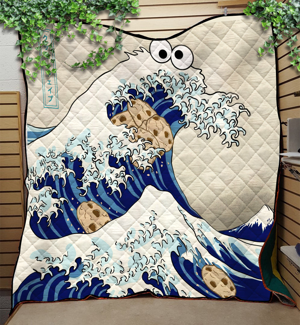 Great Wave Quilt Blanket Mockup - Cookie Design Cookie