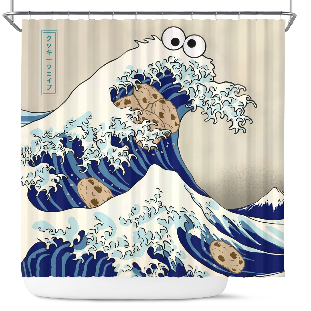 Great Wave Art Shower Curtain by Cookie Cookie The