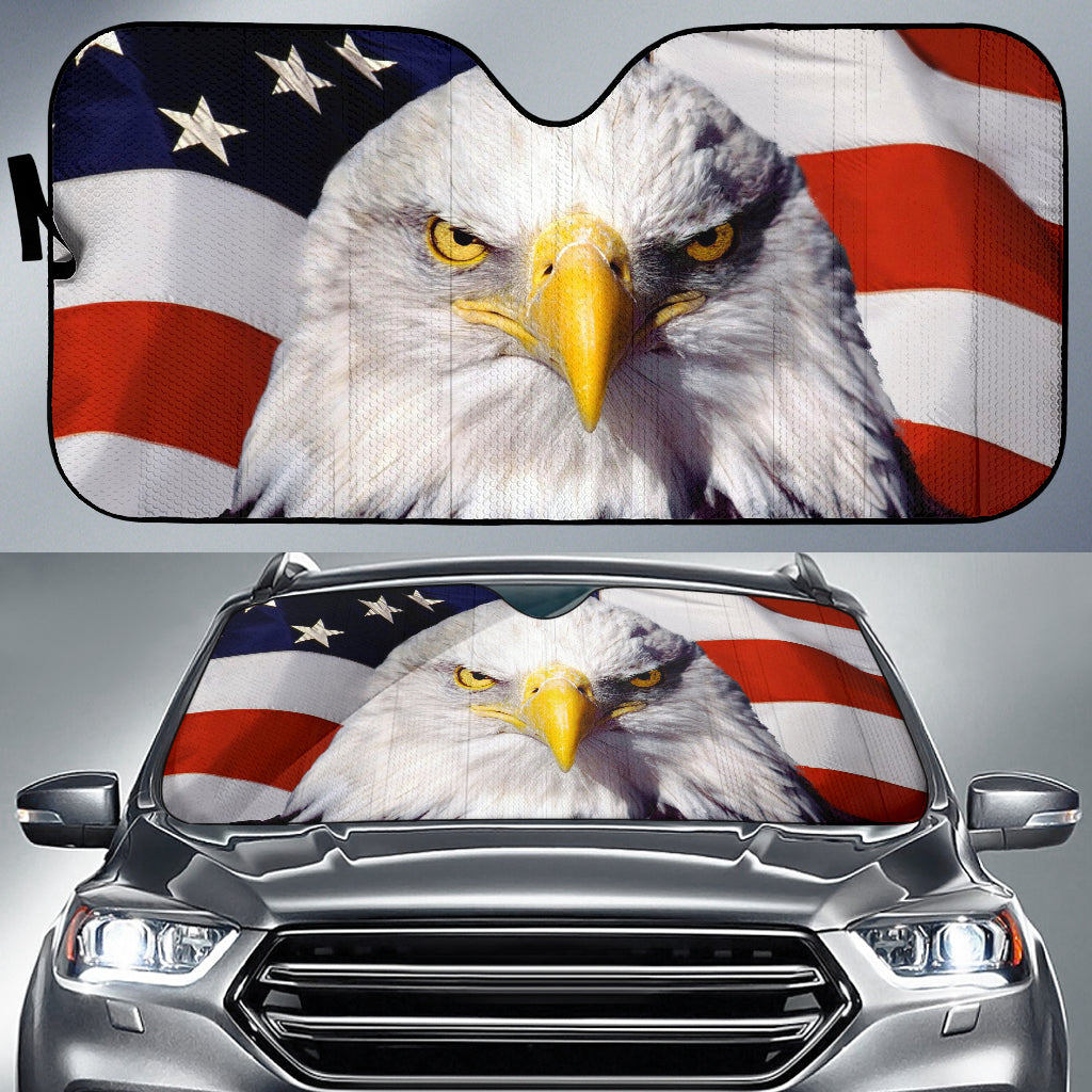American Flag Eagle Car Sun Shades Windshield Accessories Decor