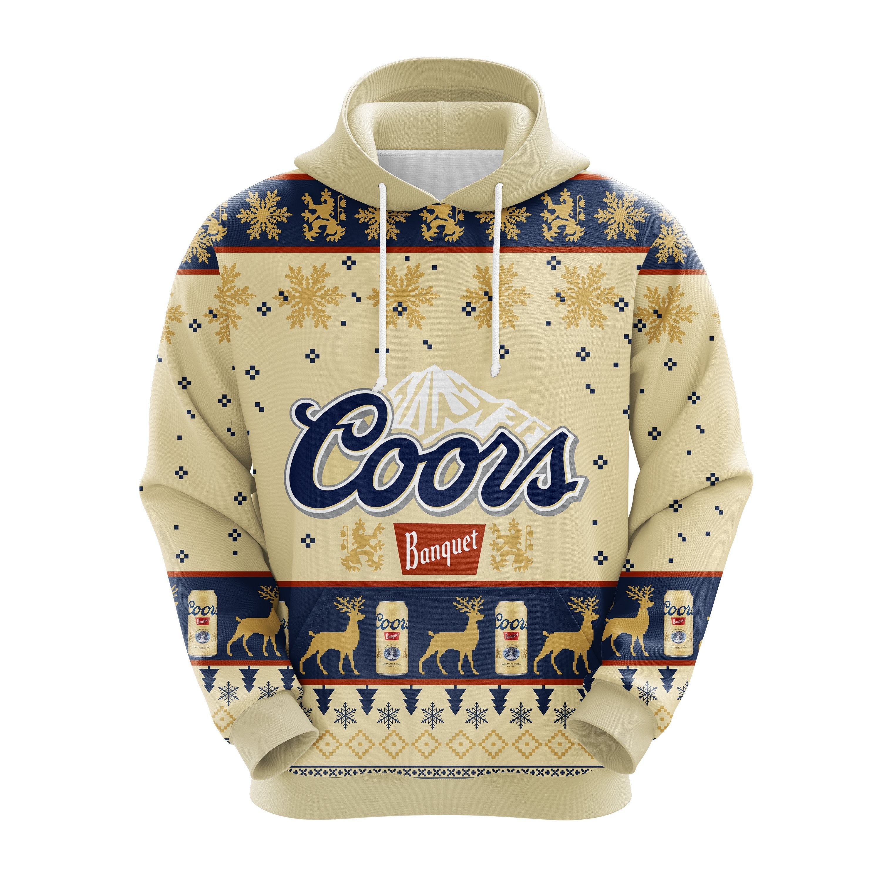 Coors Banquet Beer Ugly Christmas Hoodie Perfect Gift Idea
