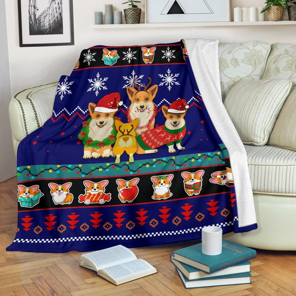 Corgi Christmas Blanket for Dog Lovers - Cute Gift Idea