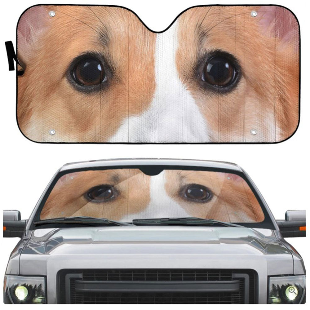 Custom Corgi Dog Eyes Windshield Sun Shades Car Accessories Gift