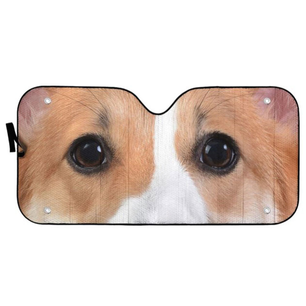 Custom Corgi Dog Eyes Windshield Sun Shades Car Accessories Gift