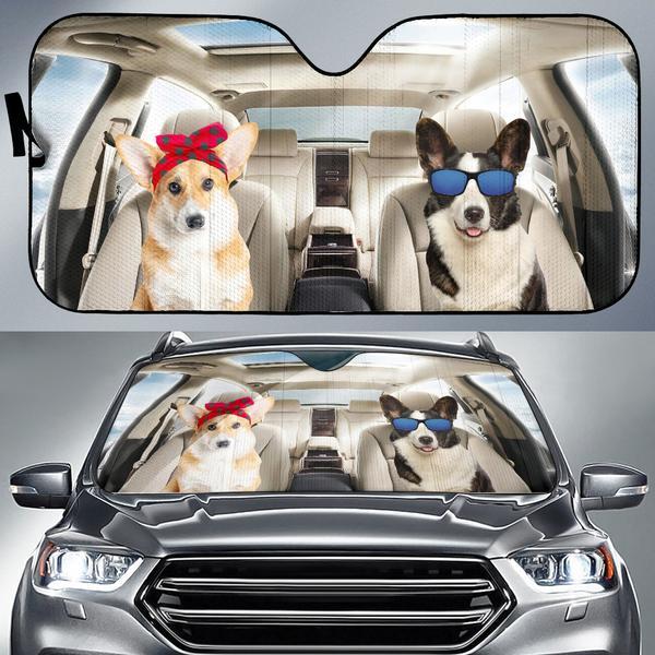 Corgi Family Auto Sun Shade Windshield Accessories for Car Decor