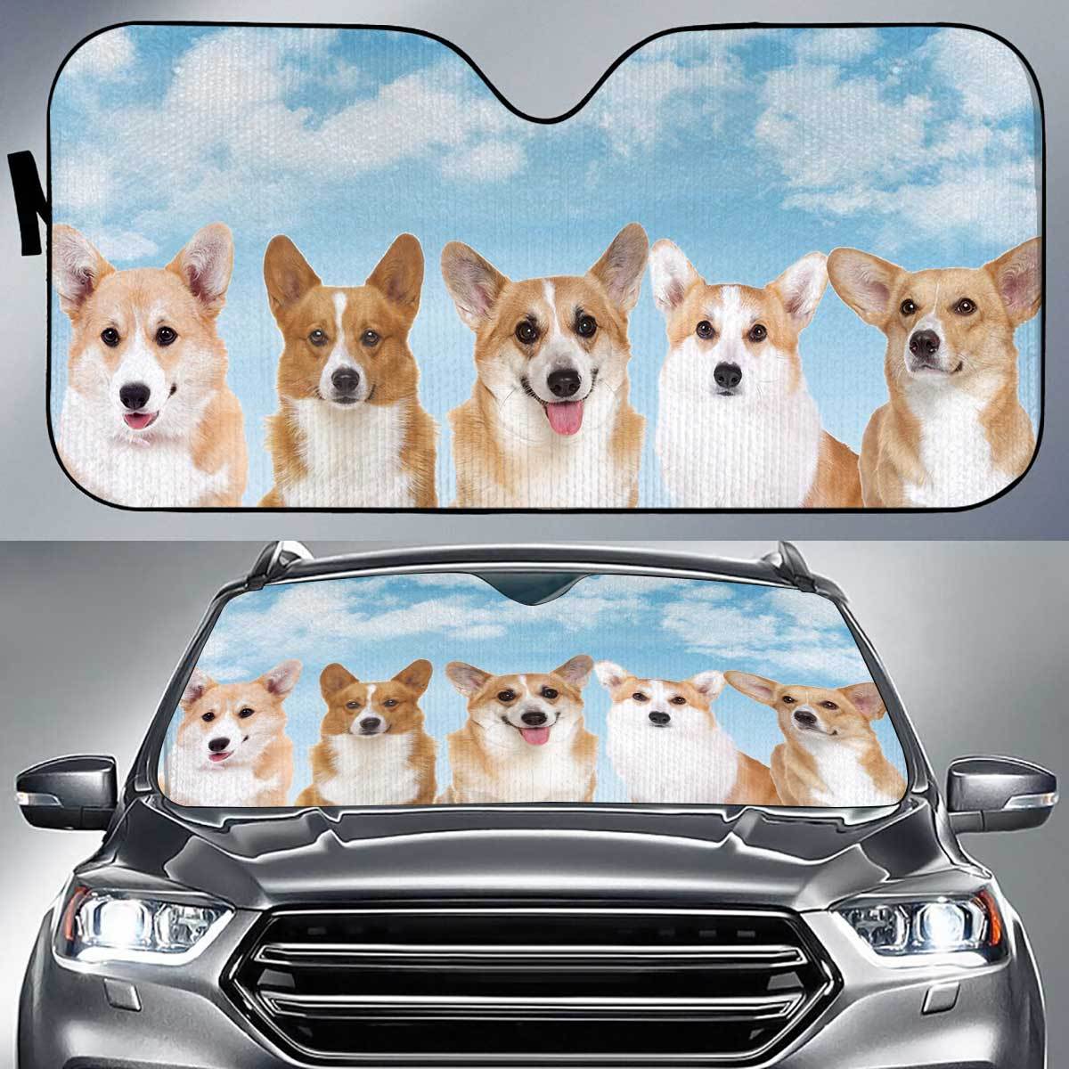 Funny Corgi Team Auto Sun Shade - Great Gift Ideas 2023