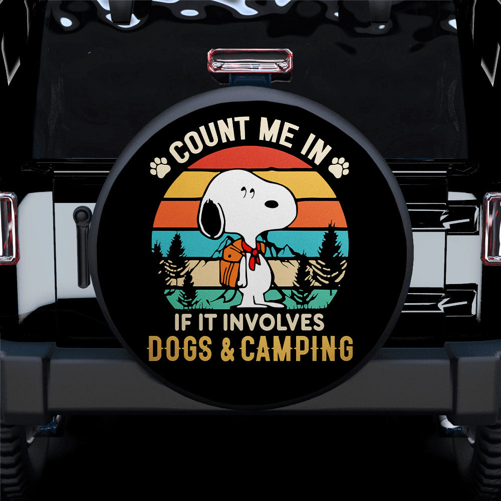 Snoopy Dog Camping Gift for Campers - Jeep Car Spare Tire Covers