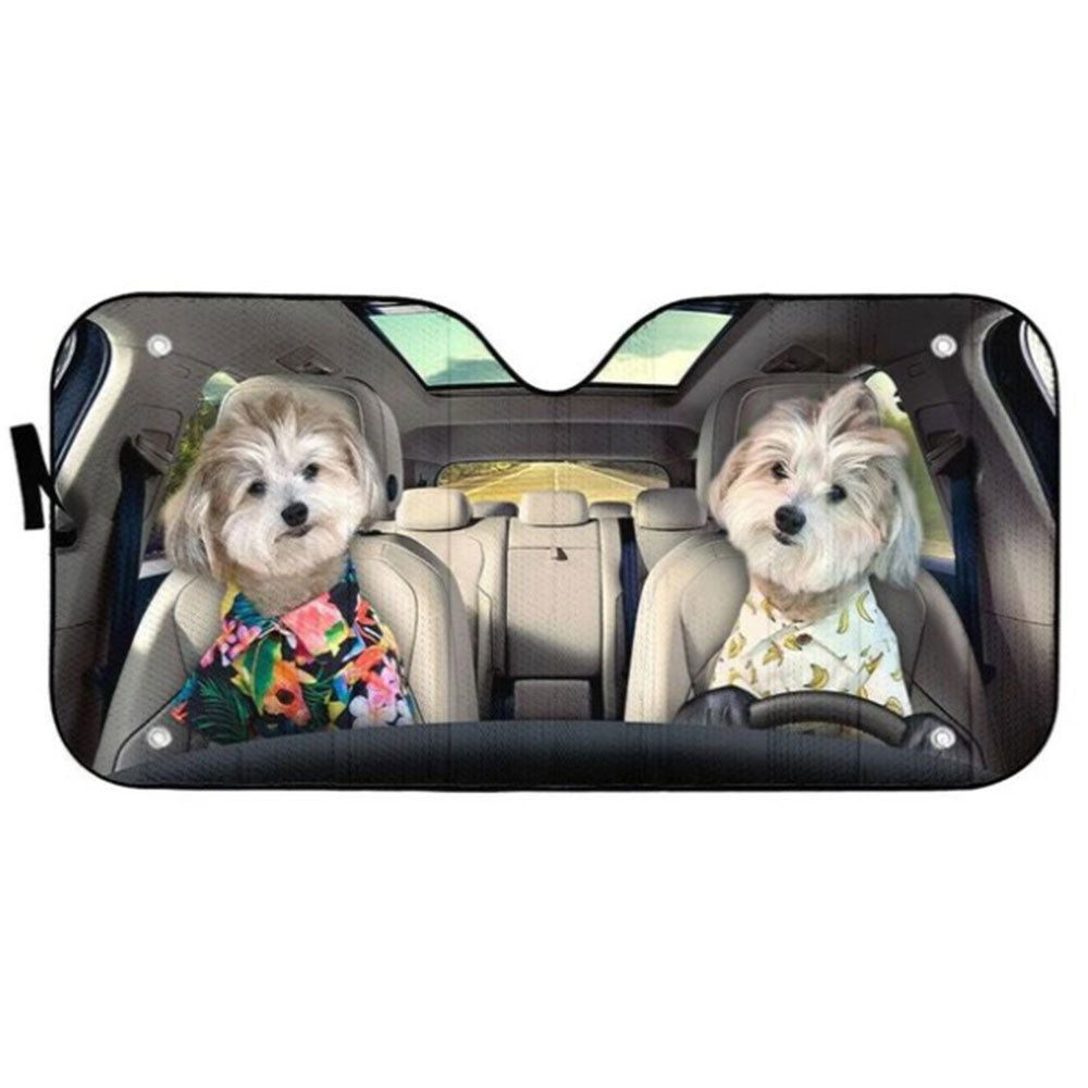 Shih Tzu Puppy Custom Car Sun Shades Windshield Accessories Gift