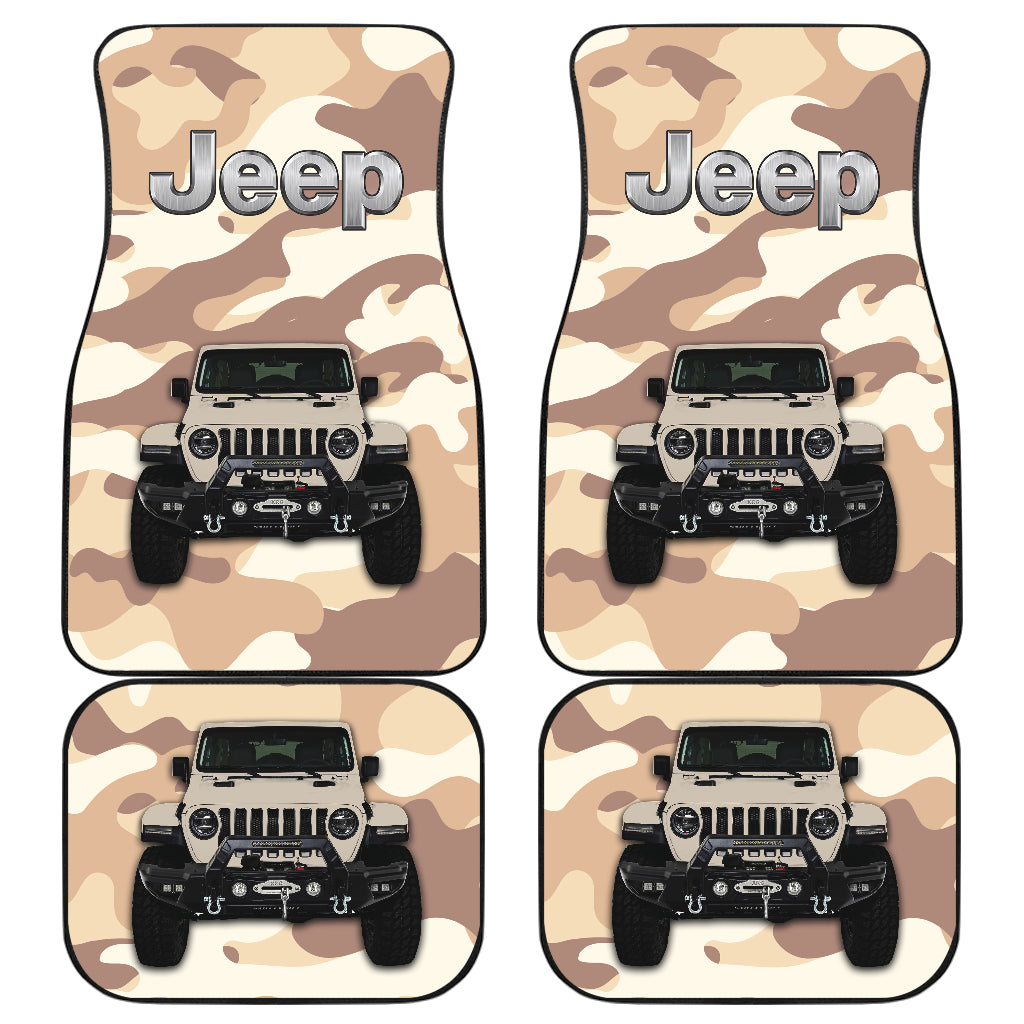 Cream White Camouflage Car Floor Mats for Jeep Accessories