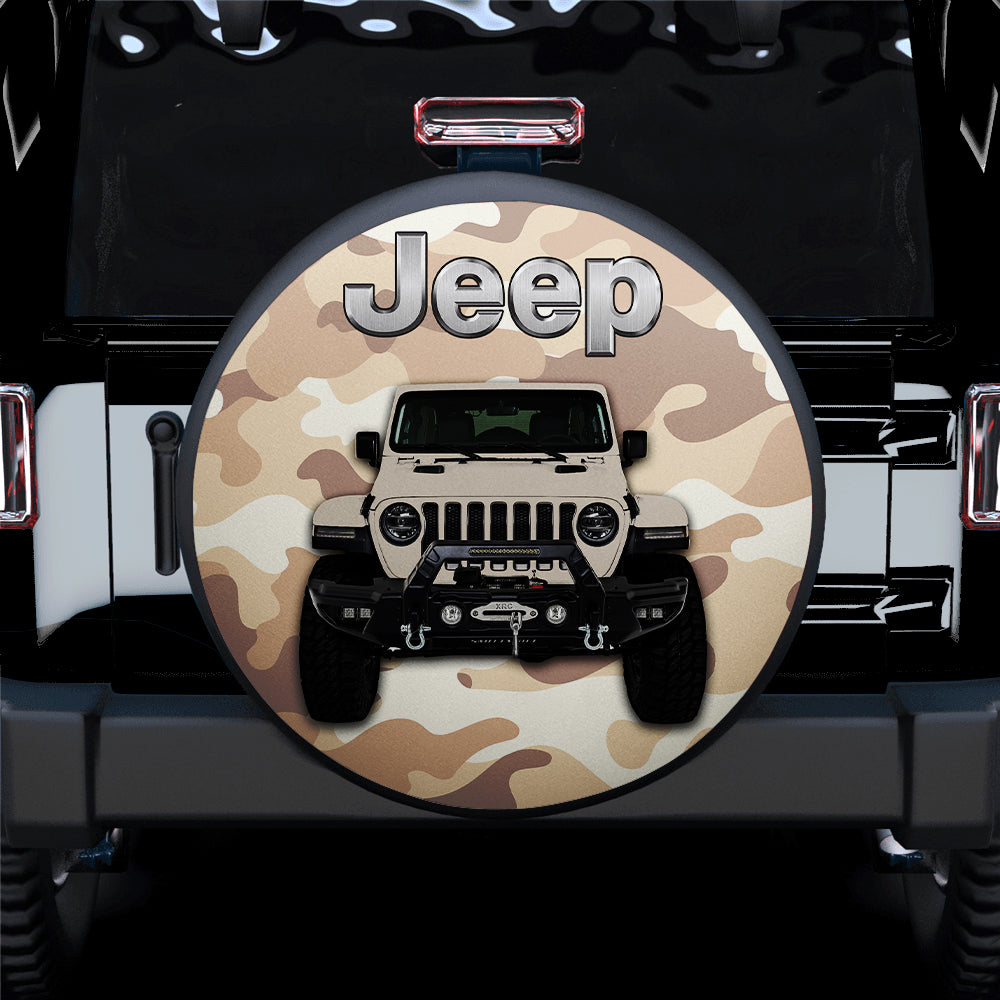Cream White Jeep Camouflage Spare Tire Covers for Campers Gift