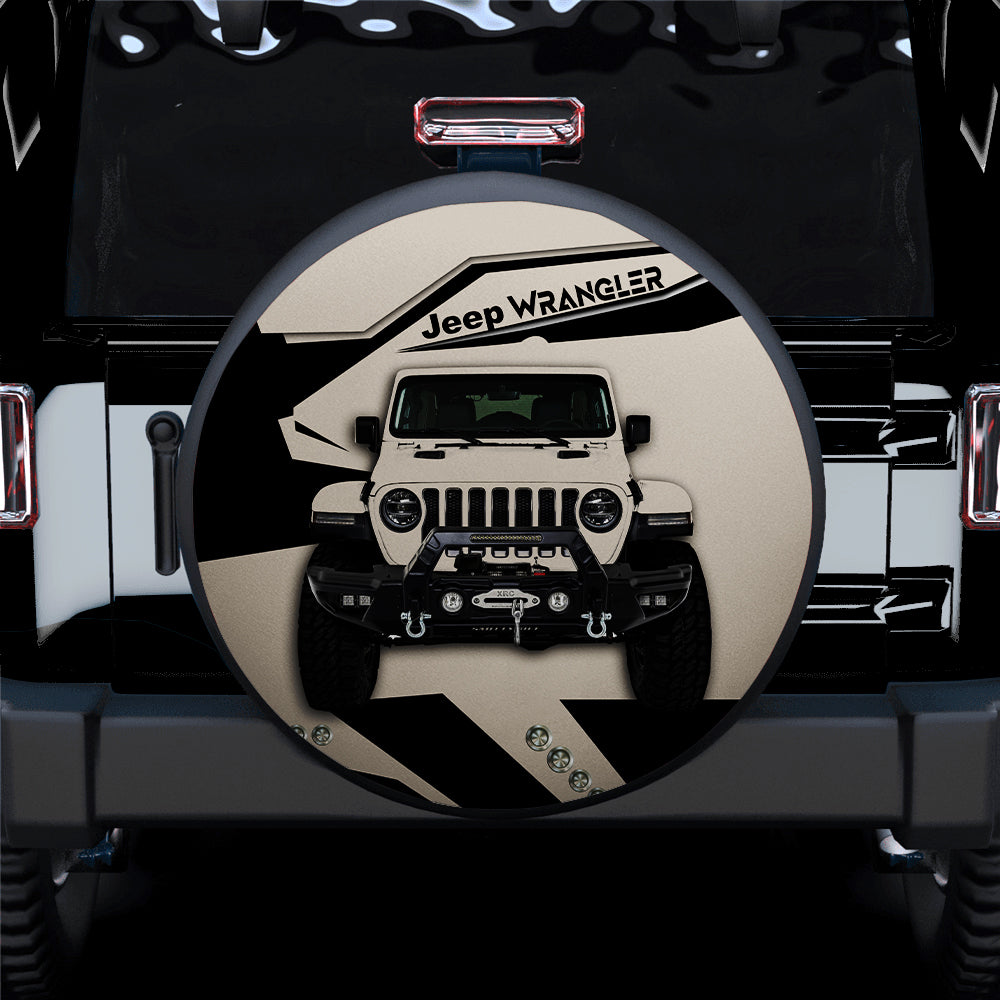 Cream White Jeep Spare Tire Covers for Campers and Outdoor Gifts