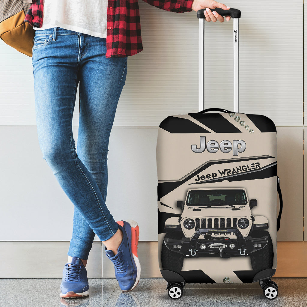 Cream White Jeep Suitcase Protector Luggage Cover Cream