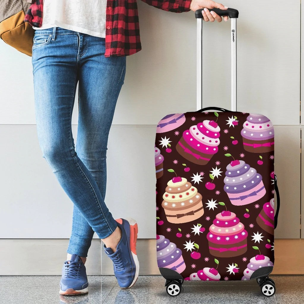 Cupcake Pattern Luggage Cover | Suitcase Protector for Travel