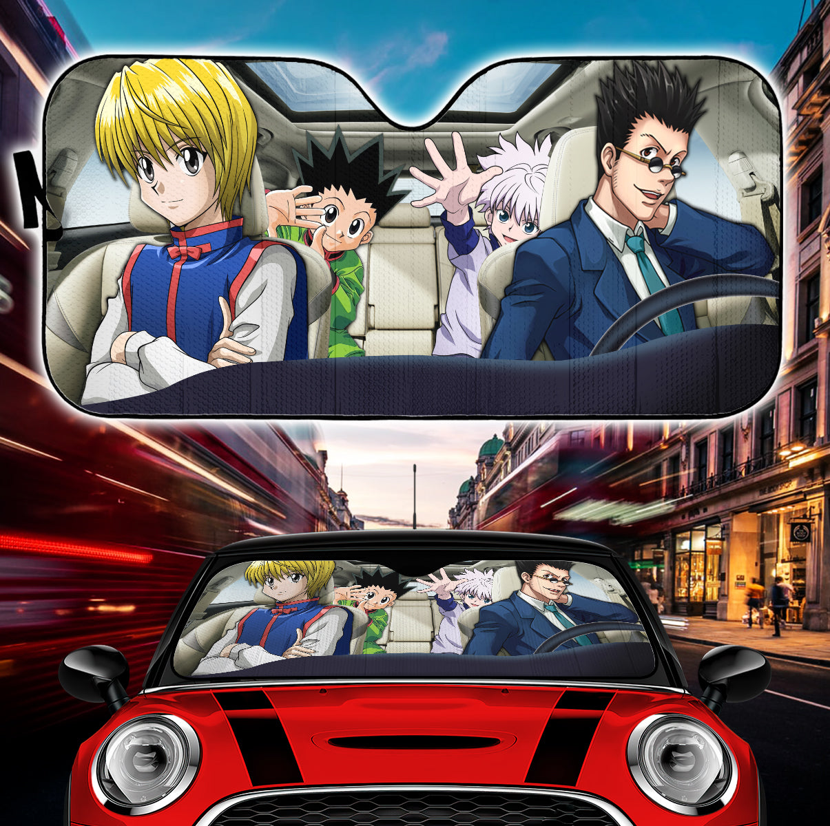 Custom Hunter X Hunter Sunshades for Cars - Gon, Killua, Kurapika,