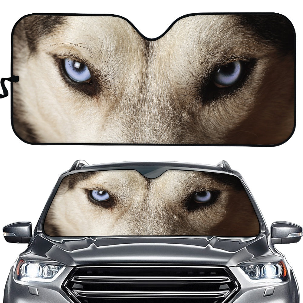 Custom Husky Eyes Sunshades for Car Auto Protection