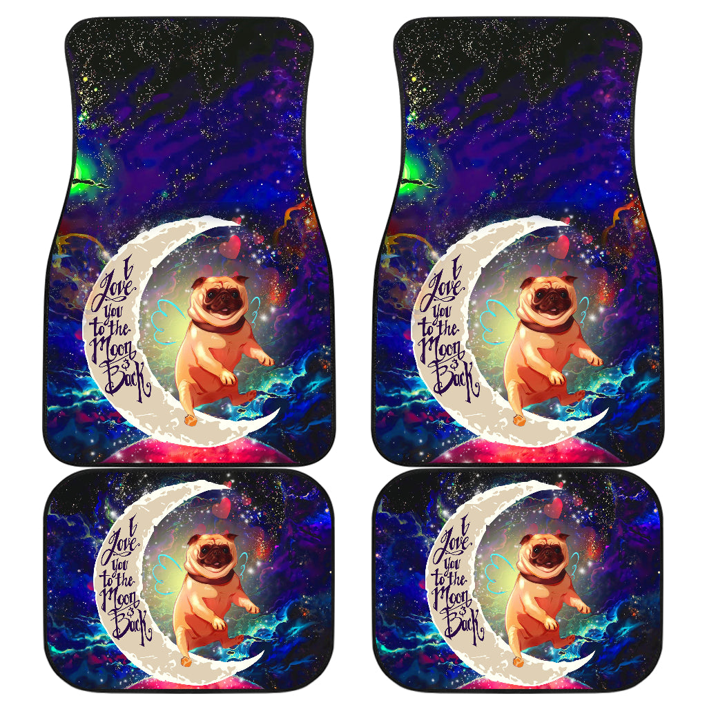 Bull Dog Love You To The Moon Galaxy Car Floor Mats Accessories