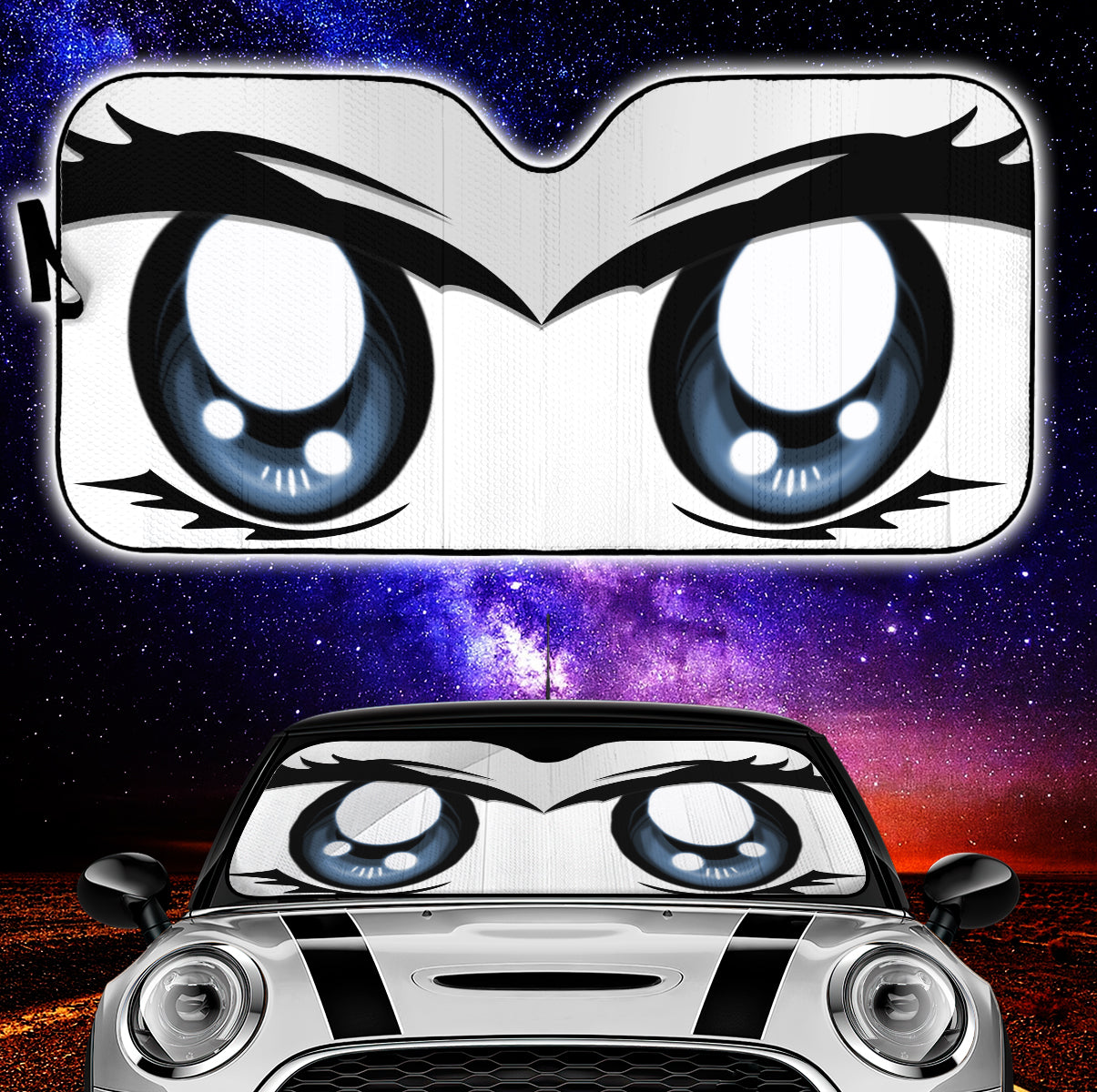 Cute Cartoon Eyes Auto Sun Shades for Car Windshield Protection