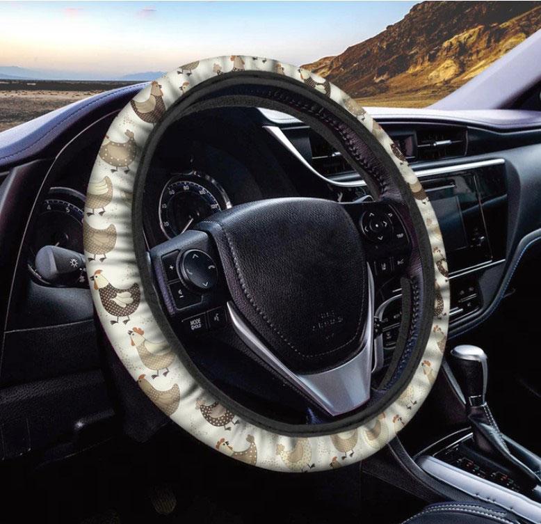 Adorable Chicken Print Steering Wheel Cover for Cars