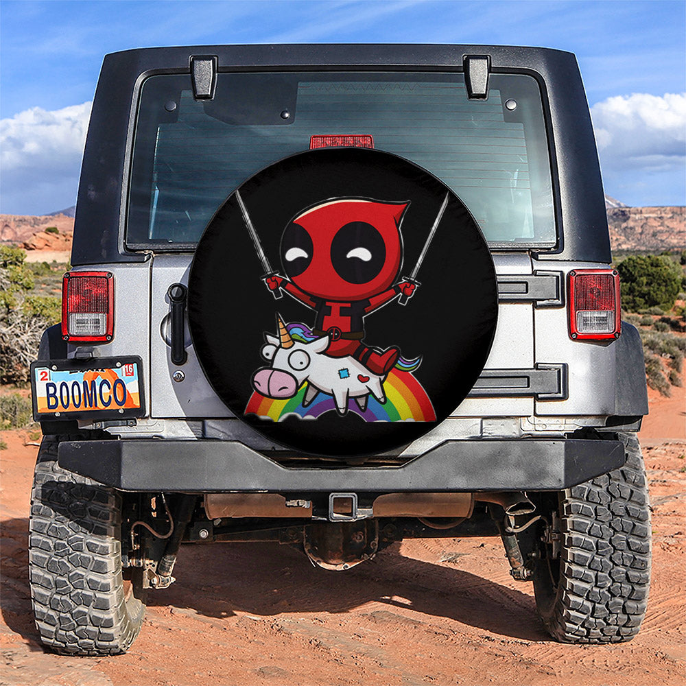 Deadpool Unicorn Jeep Spare Tire Covers - Cute Gift for Campers