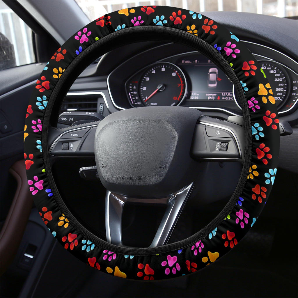 Cute Dog Footprint Steering Wheel Cover for Cars - Premium Quality