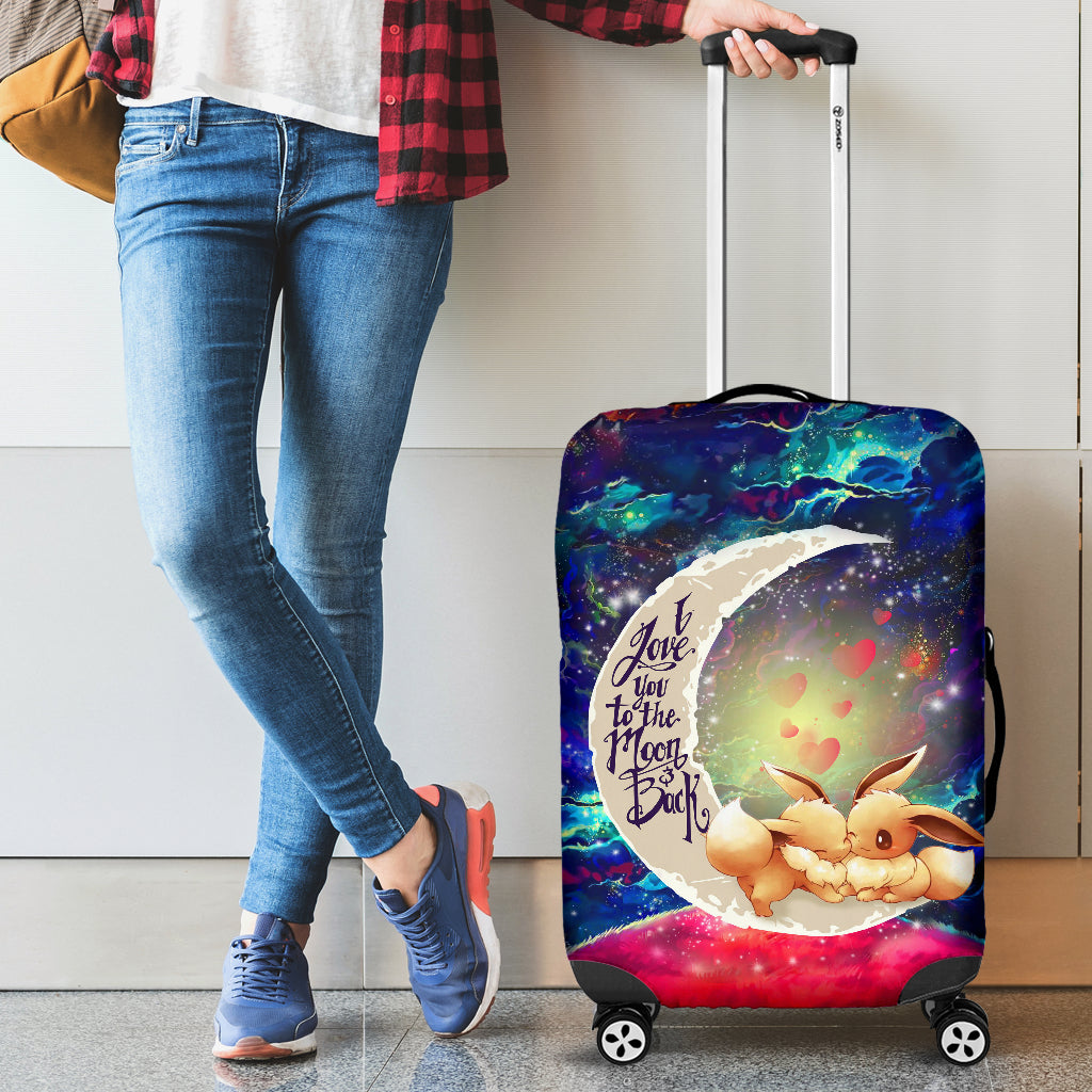 Eevee Pokemon Couple Love You To The Moon Galaxy Luggage Cover