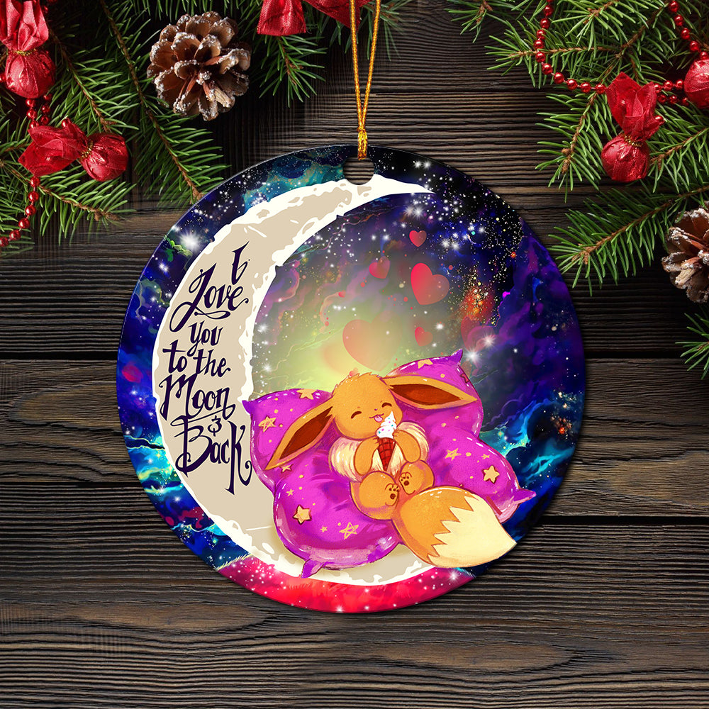 Eevee Pokemon Night Sky Circle Ornament Gift for Holidays and Love