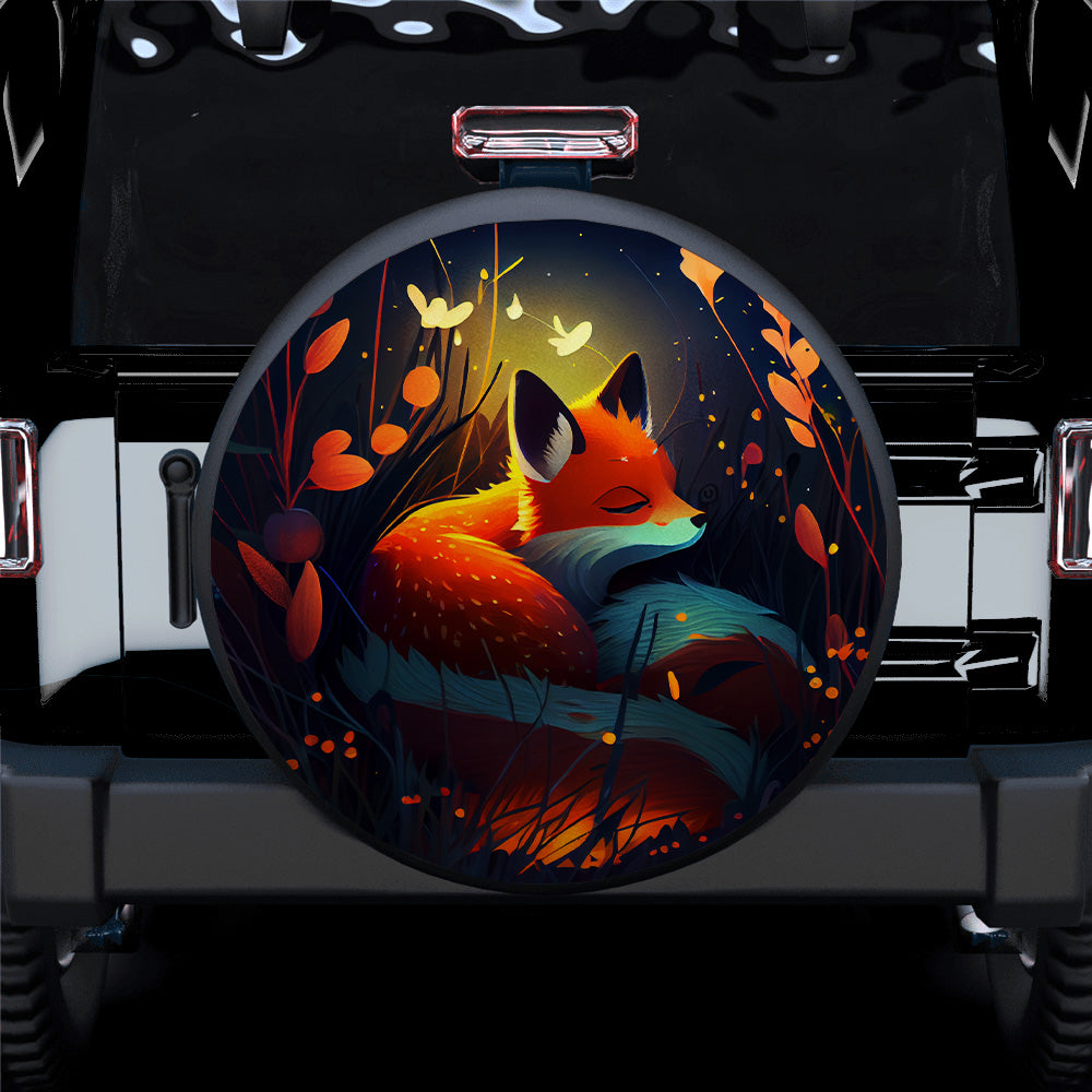 Cozy Cute Fox Design Jeep Car Spare Tire Cover Gift for Campers