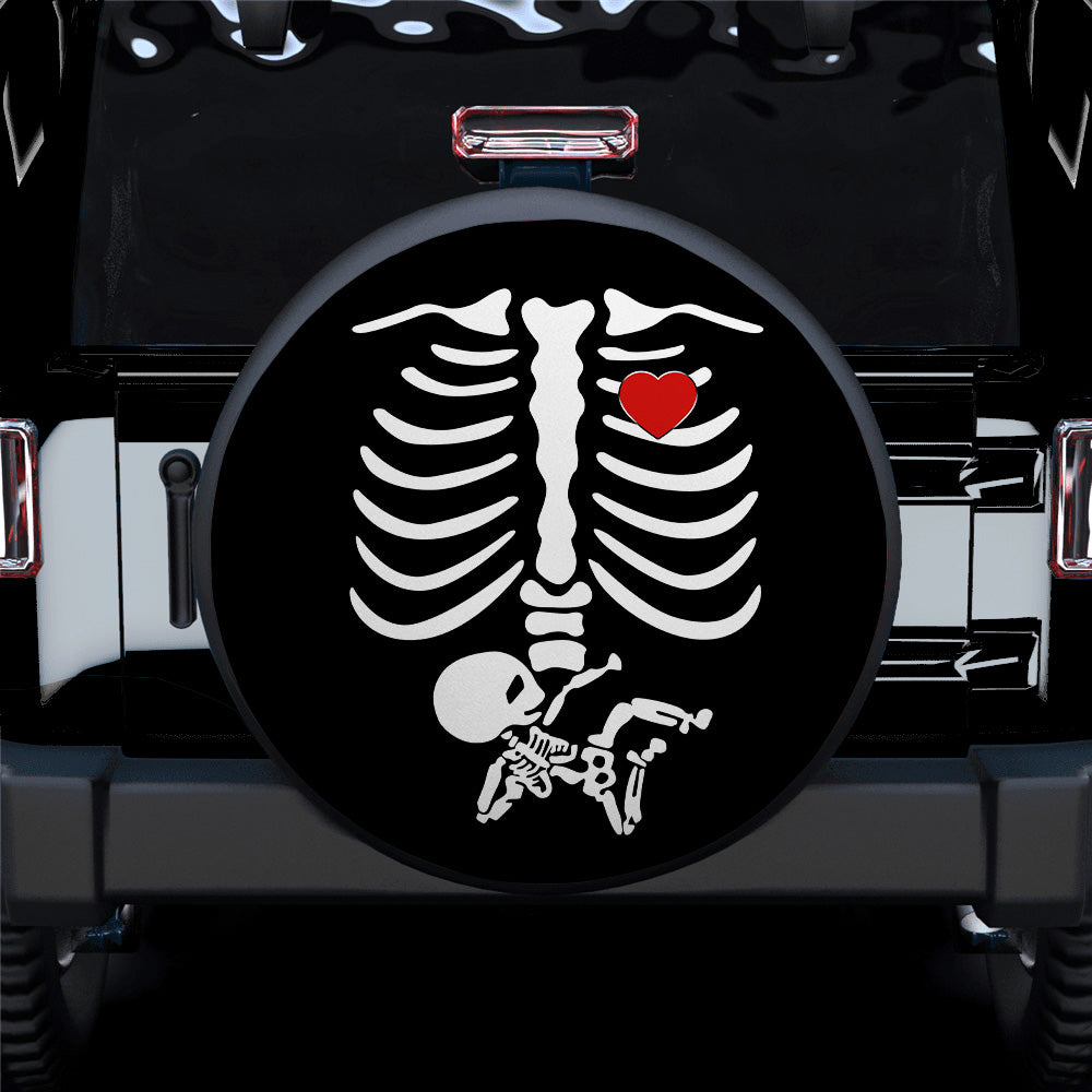 Cute Heart Skull Jeep Spare Tire Covers for Mom & Baby Campers
