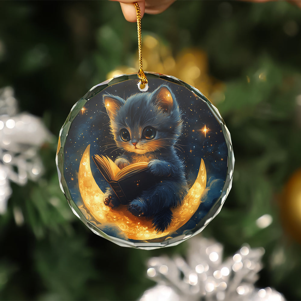 Cute Kitty Stained Glass Ornament - Perfect Christmas Holiday Gift