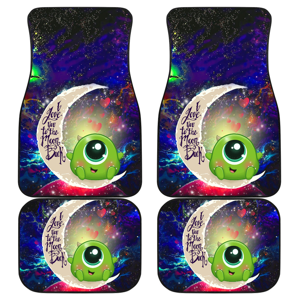Mike Monster Inc Cute Car Mats - Love You To The Moon Galaxy
