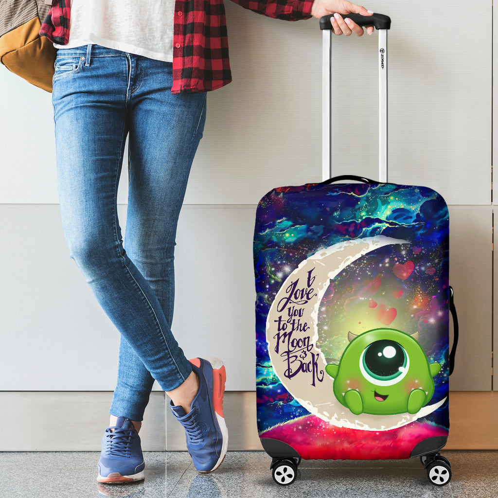 Mike Monster Inc Cute Love You To The Moon Galaxy Suitcase Cover