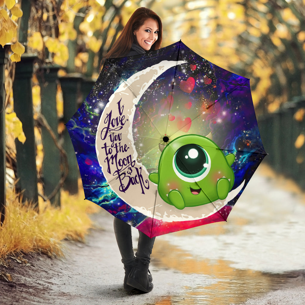 Mike Monster Inc Galaxy Umbrella - Cute Love You To The Moon Design